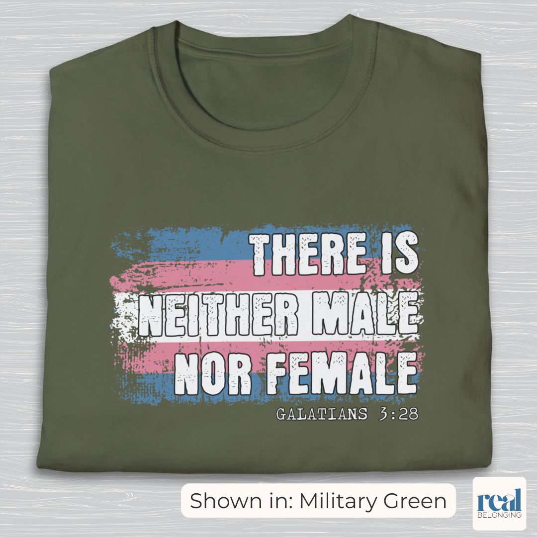 There Is Neither Male Nor Female Christian Trans Pride Shirt