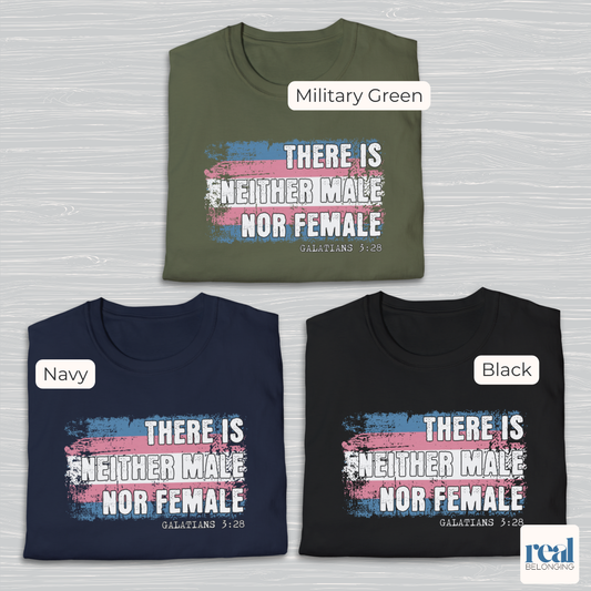 There Is Neither Male Nor Female Christian Trans Pride Shirt