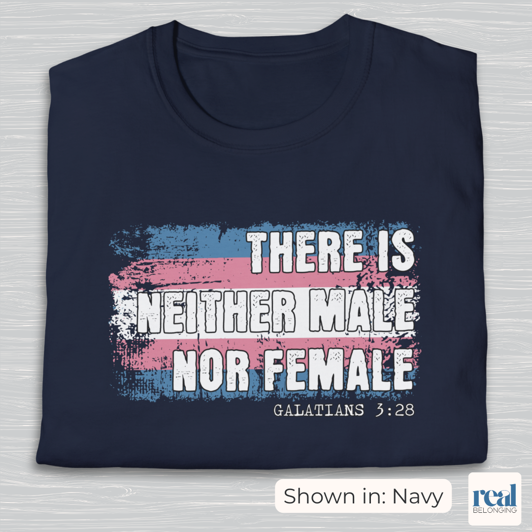 There Is Neither Male Nor Female Christian Trans Pride Shirt