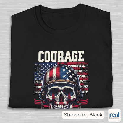 Courage Without Education Is Death USA Flag Skull Shirt