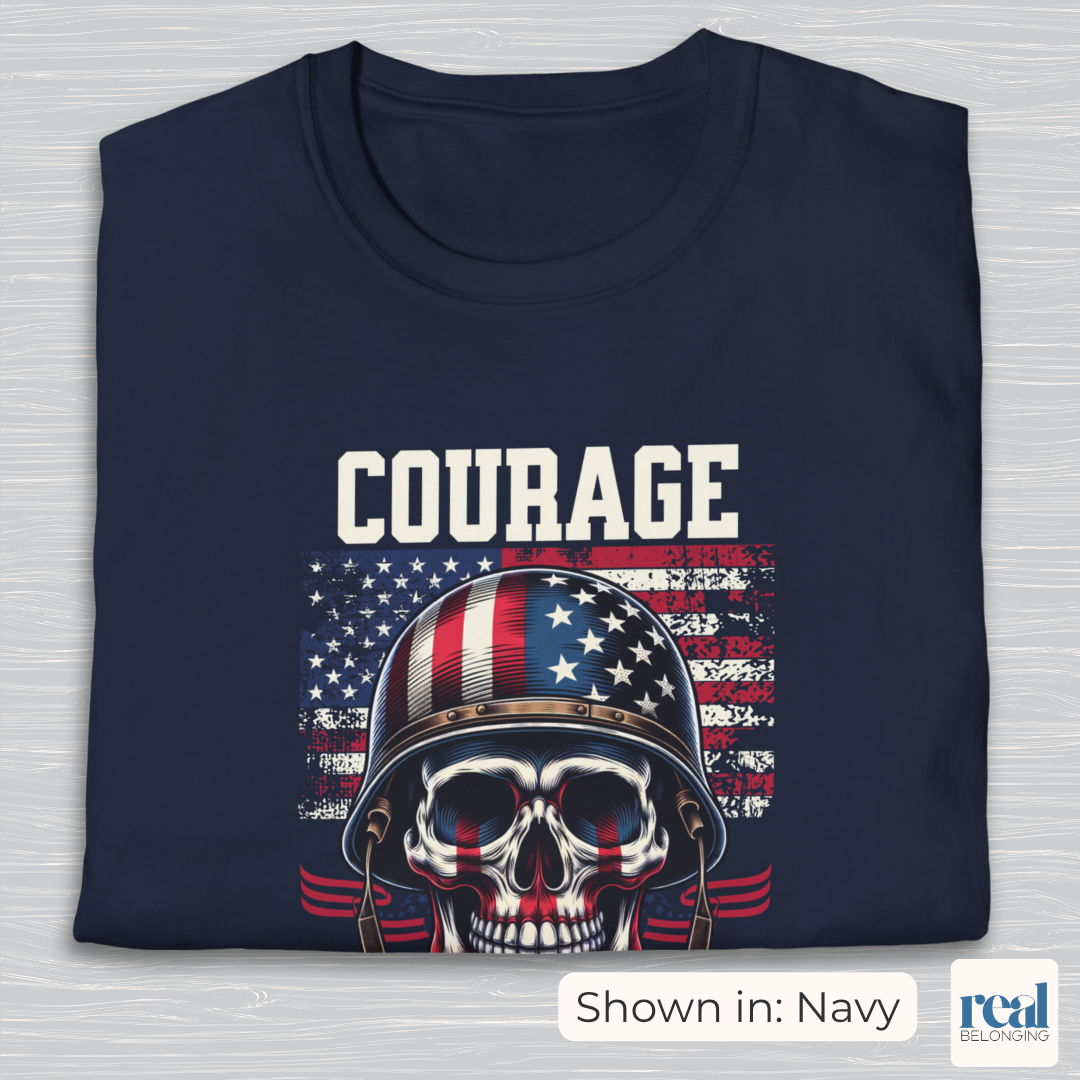 Courage Without Education Is Death USA Flag Skull Shirt