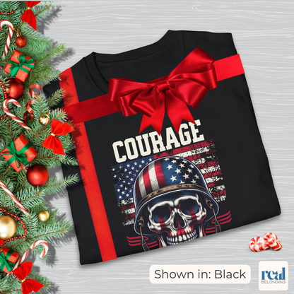 Courage Without Education Is Death USA Flag Skull Shirt