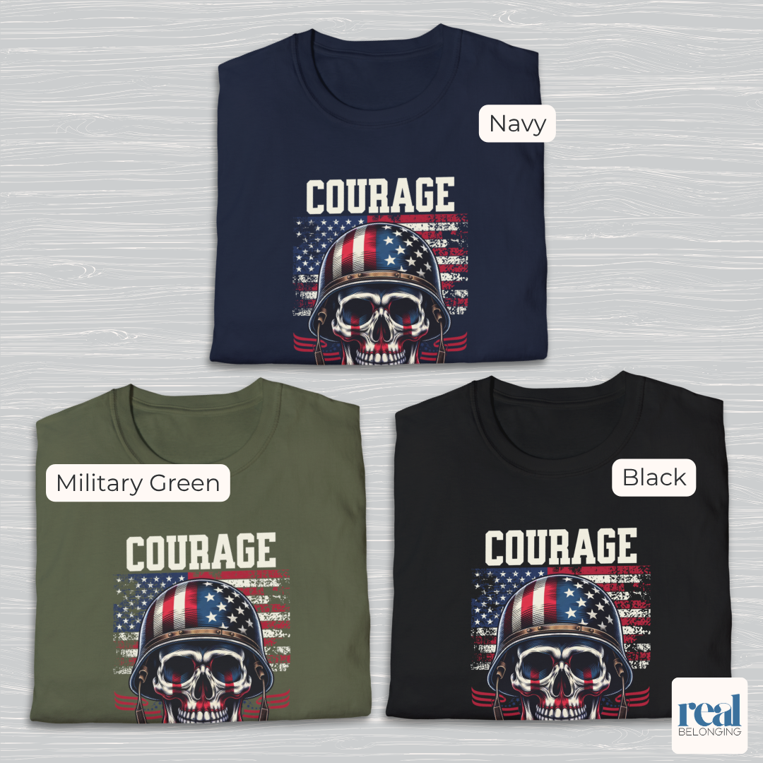 Courage Without Education Is Death USA Flag Skull Shirt
