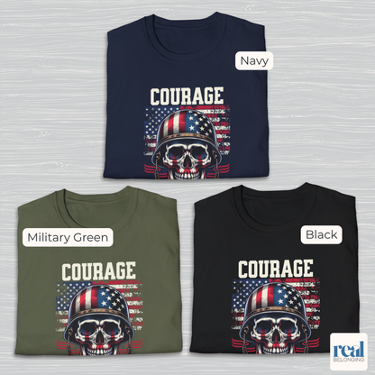Courage Without Education Is Death USA Flag Skull Shirt