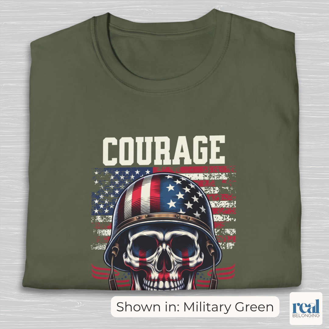 Courage Without Education Is Death USA Flag Skull Shirt