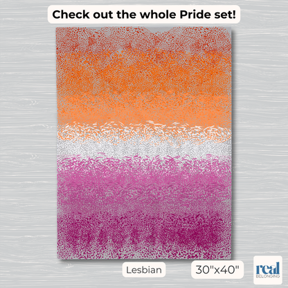 Lesbian pride flag with gradient colors on a textured background
