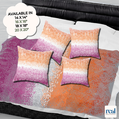 Lesbian Pride Abstract Throw Pillow | Organic Pride Collection