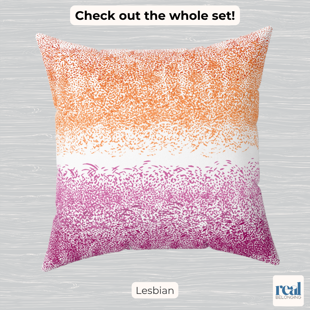 Lesbian Pride Abstract Throw Pillow | Organic Pride Collection