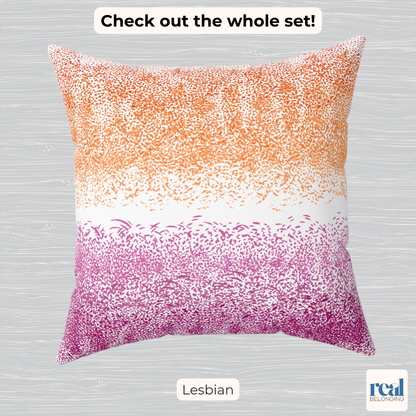 Lesbian Pride Abstract Throw Pillow | Organic Pride Collection