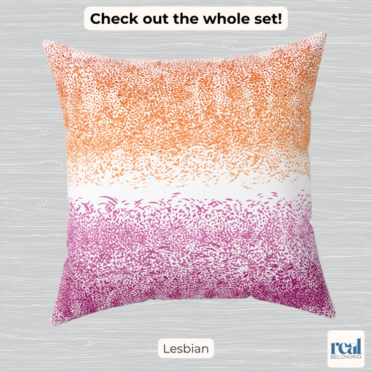 Lesbian Pride Abstract Throw Pillow | Organic Pride Collection