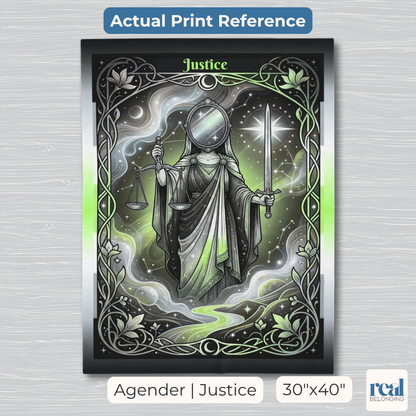Justice Agender Pride Tarot Blanket | Velveteen Plush