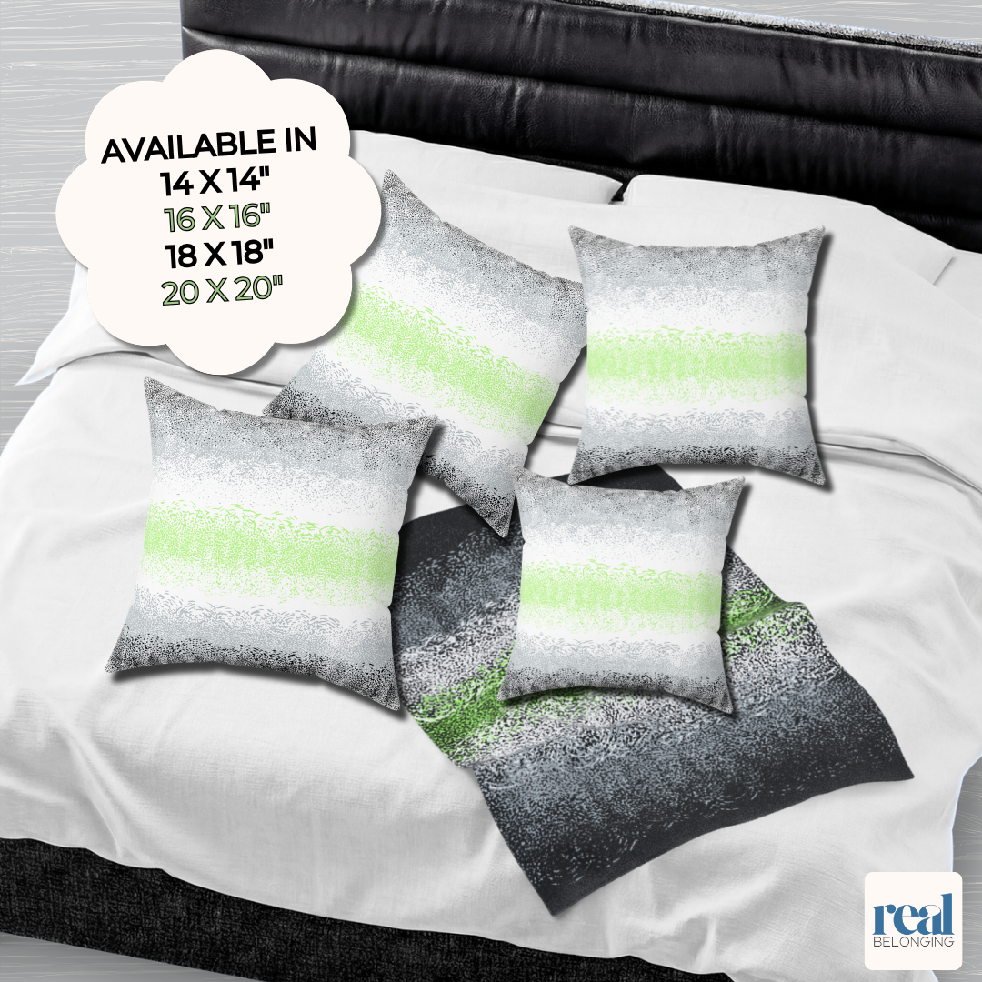 Organic Pride Agender Throw Pillow | Abstract Spun Polyester