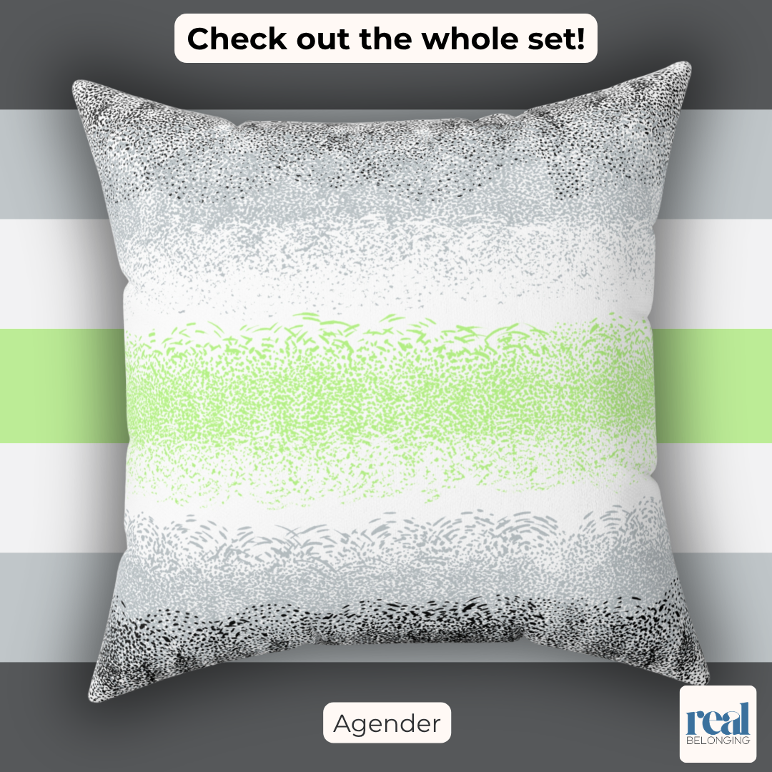 Organic Pride Agender Throw Pillow | Abstract Spun Polyester