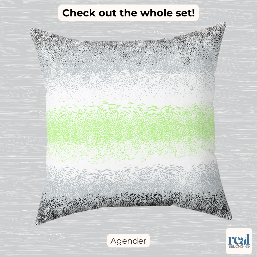 Organic Pride Agender Throw Pillow | Abstract Spun Polyester