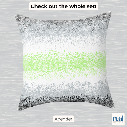 Organic Pride Agender Throw Pillow | Abstract Spun Polyester