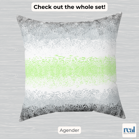 Organic Pride Agender Throw Pillow | Abstract Spun Polyester