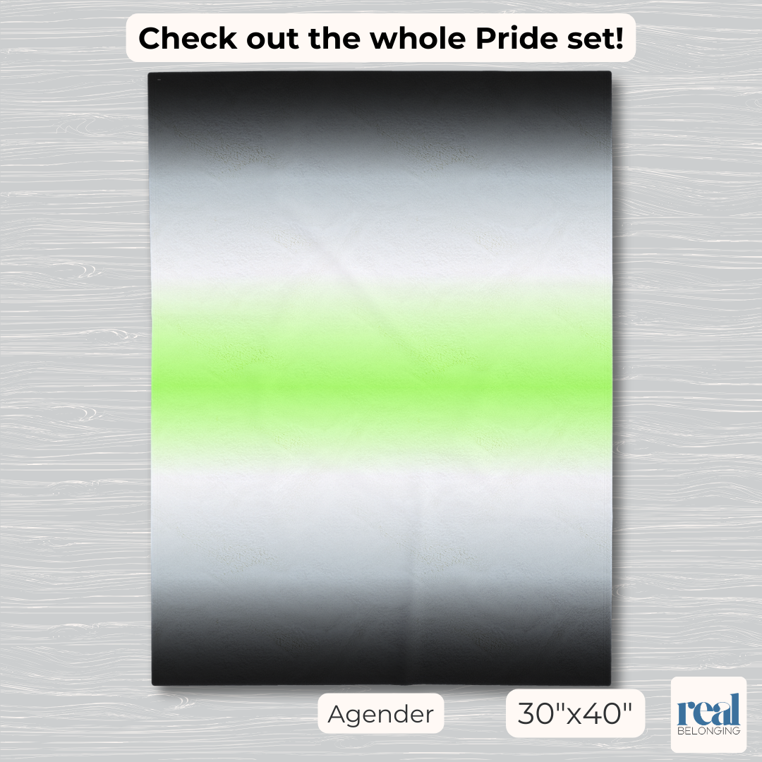 Agender Pride Flag Gradient Velveteen Plush Blanket
