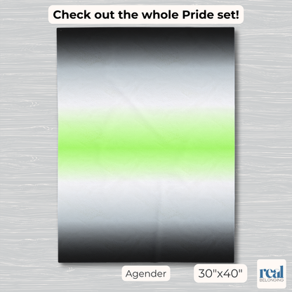 Agender Pride Flag Gradient Velveteen Plush Blanket