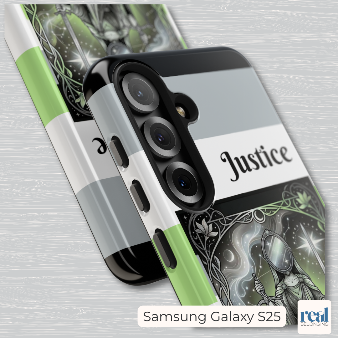 Justice Agender Tarot Phone Case | LGBTQ+ Pride Major Arcana