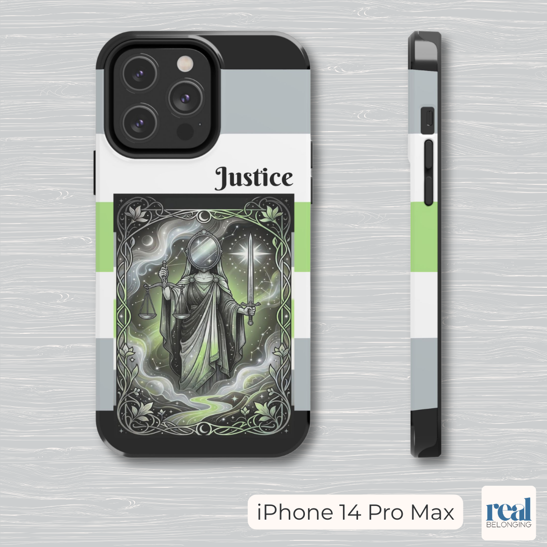 Justice Agender Tarot Phone Case | LGBTQ+ Pride Major Arcana