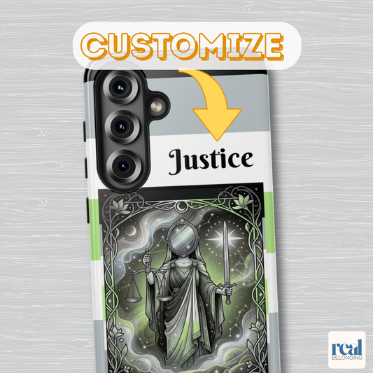 Justice Agender Tarot Phone Case | LGBTQ+ Pride Major Arcana