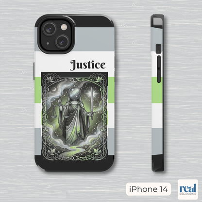 Justice Agender Tarot Phone Case | LGBTQ+ Pride Major Arcana