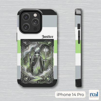 Justice Agender Tarot Phone Case | LGBTQ+ Pride Major Arcana