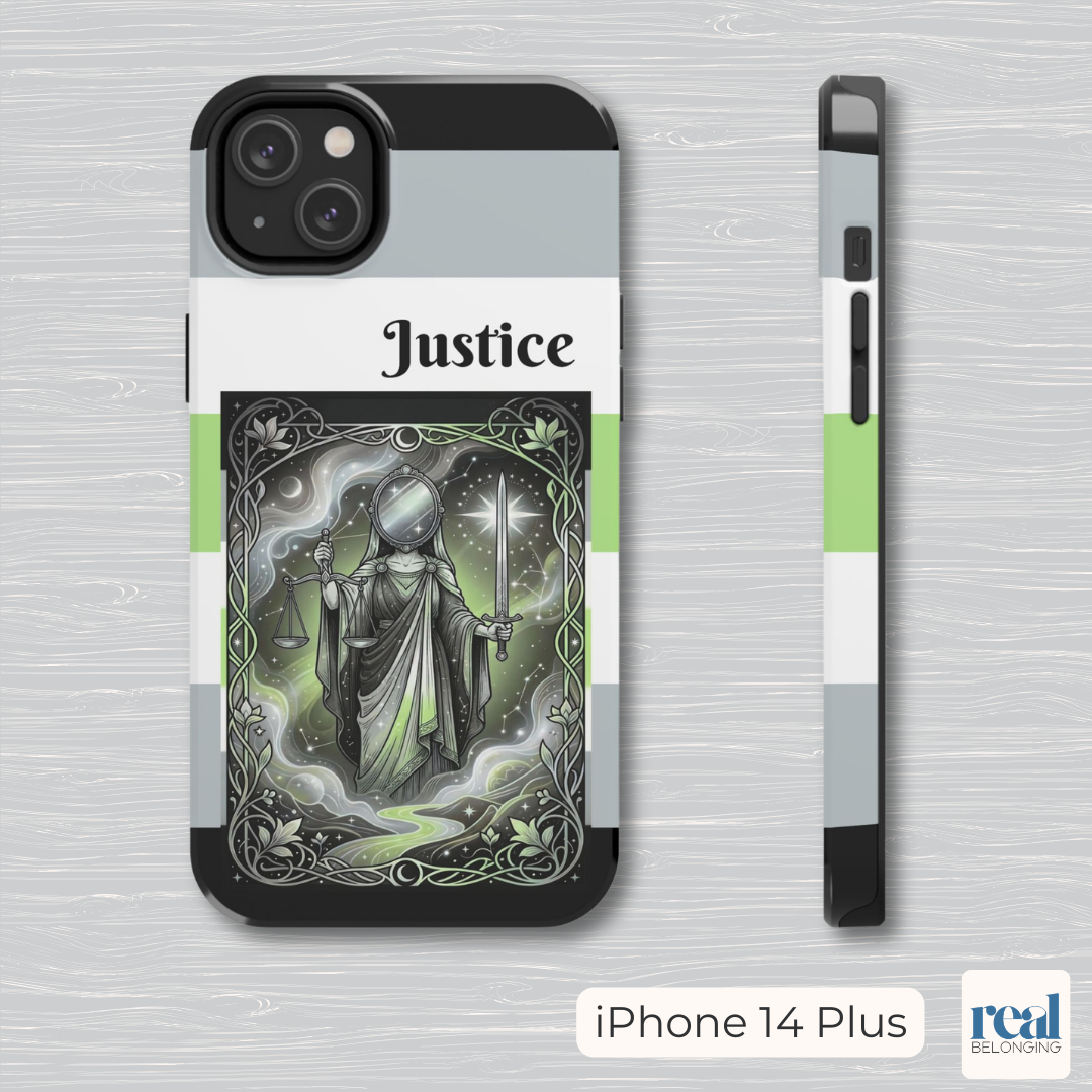 Justice Agender Tarot Phone Case | LGBTQ+ Pride Major Arcana