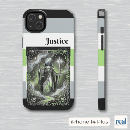 Justice Agender Tarot Phone Case | LGBTQ+ Pride Major Arcana