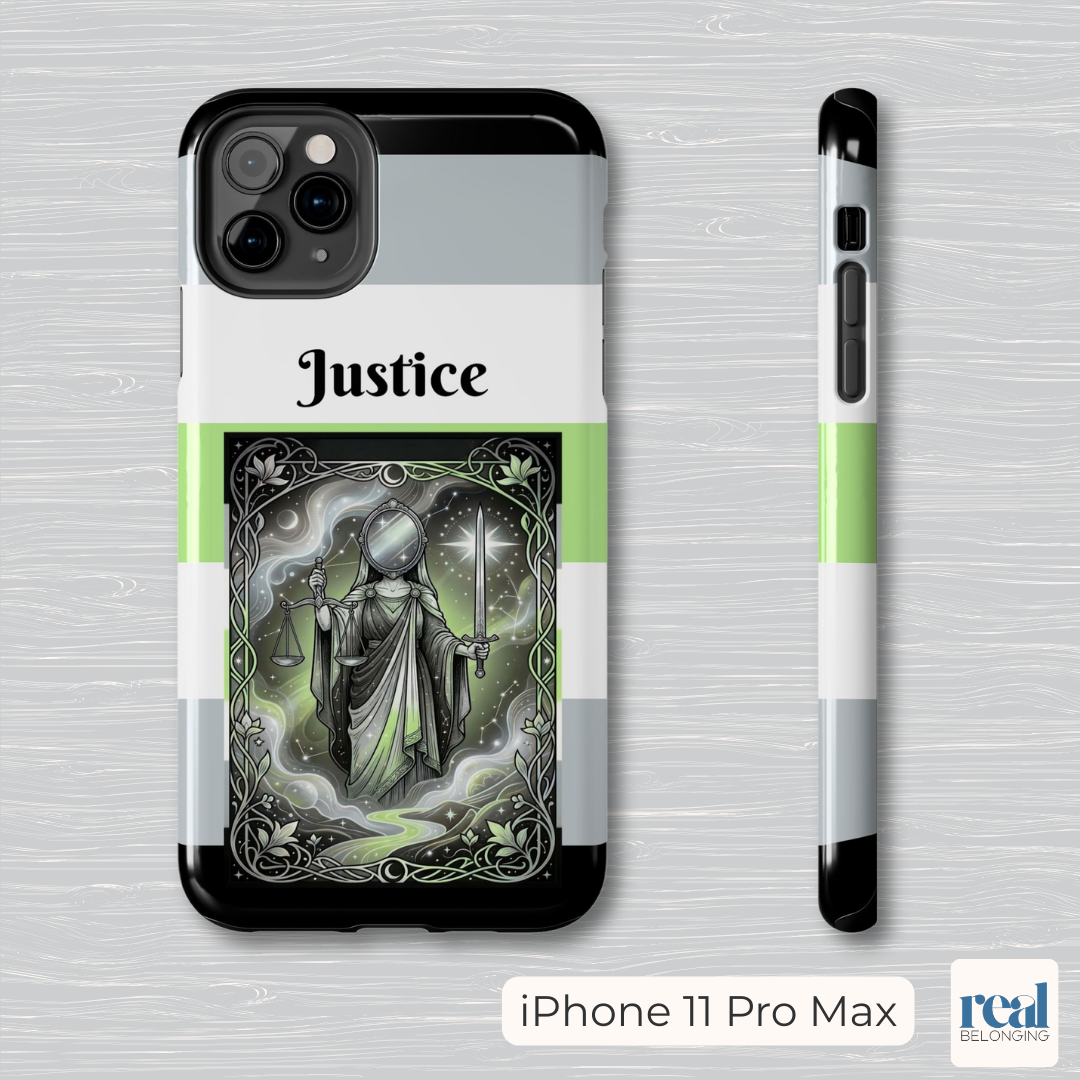 Justice Agender Tarot Phone Case | LGBTQ+ Pride Major Arcana