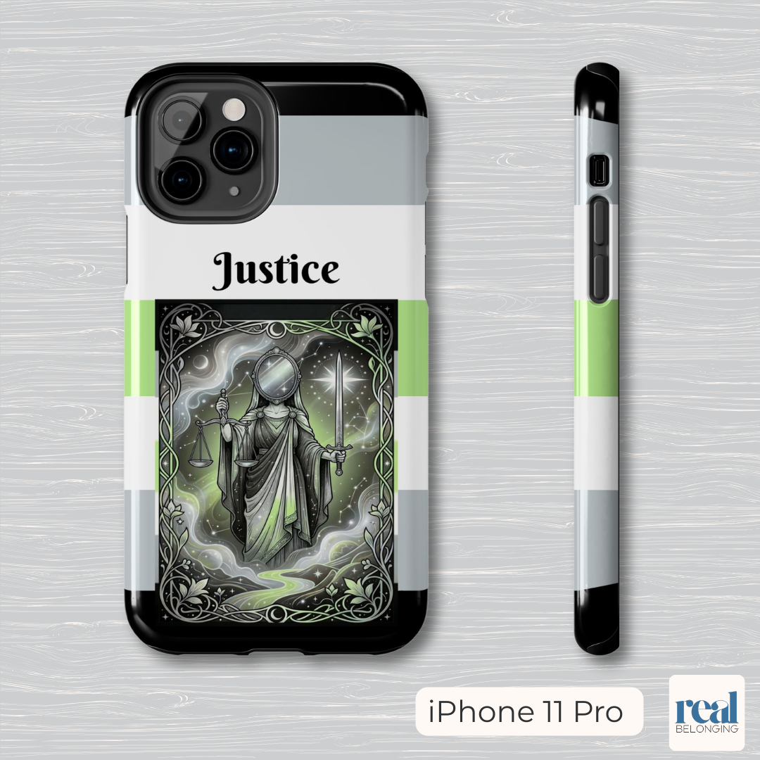 Justice Agender Tarot Phone Case | LGBTQ+ Pride Major Arcana