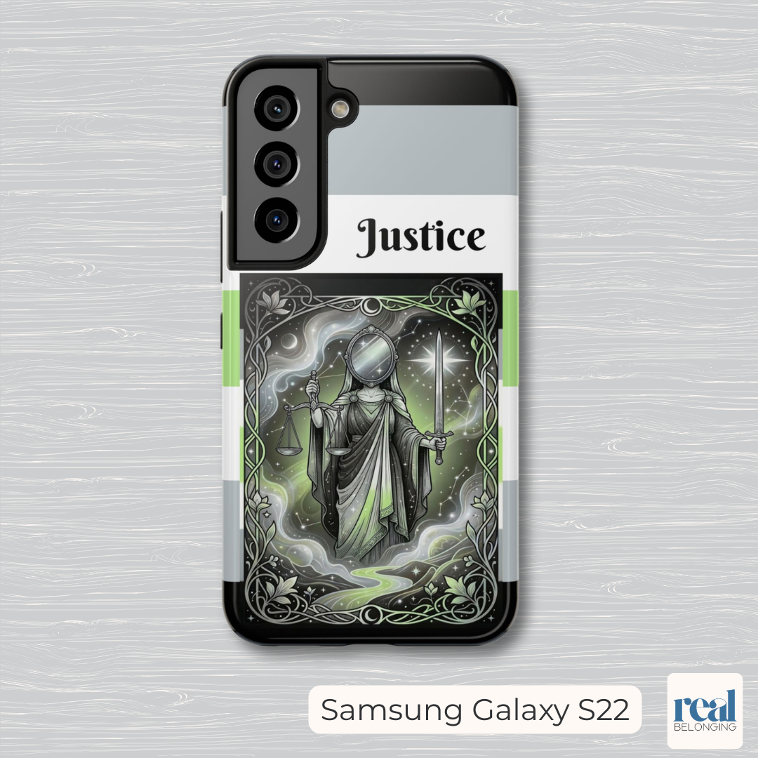 Justice Agender Tarot Phone Case | LGBTQ+ Pride Major Arcana