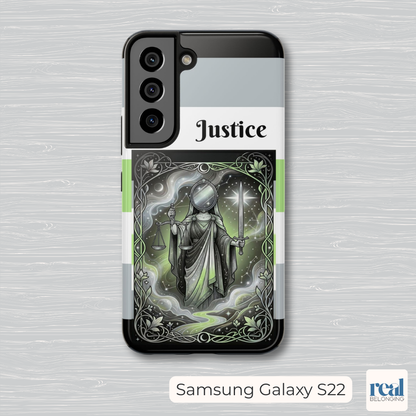Justice Agender Tarot Phone Case | LGBTQ+ Pride Major Arcana