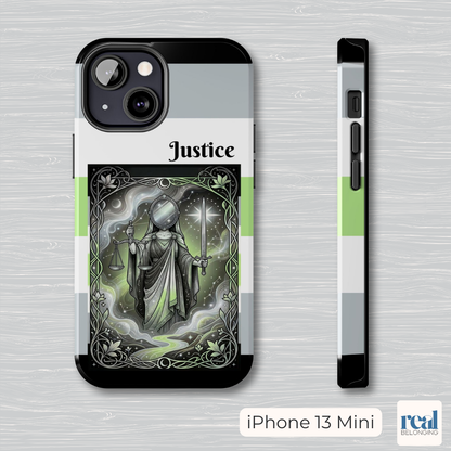 Justice Agender Tarot Phone Case | LGBTQ+ Pride Major Arcana