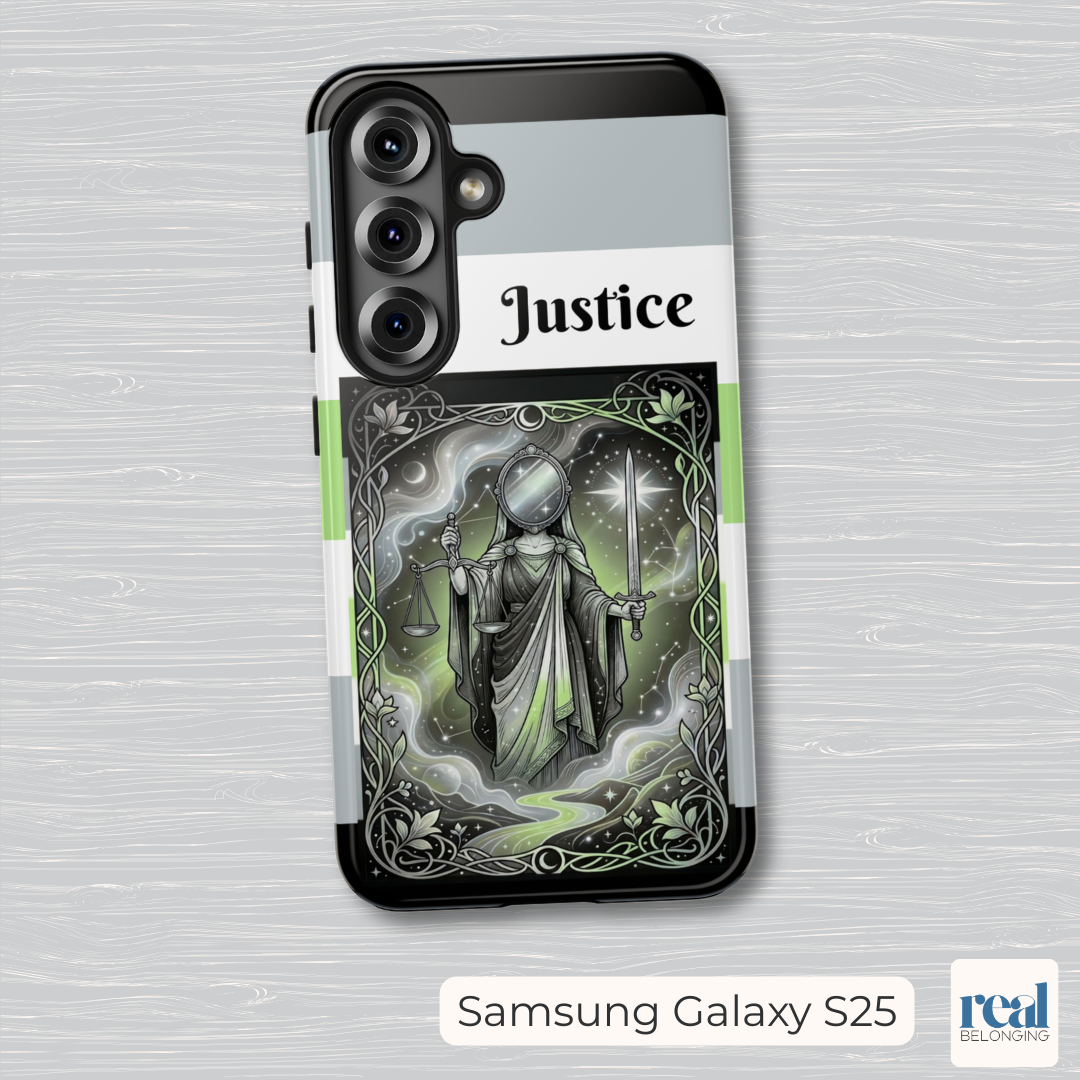 Justice Agender Tarot Phone Case | LGBTQ+ Pride Major Arcana
