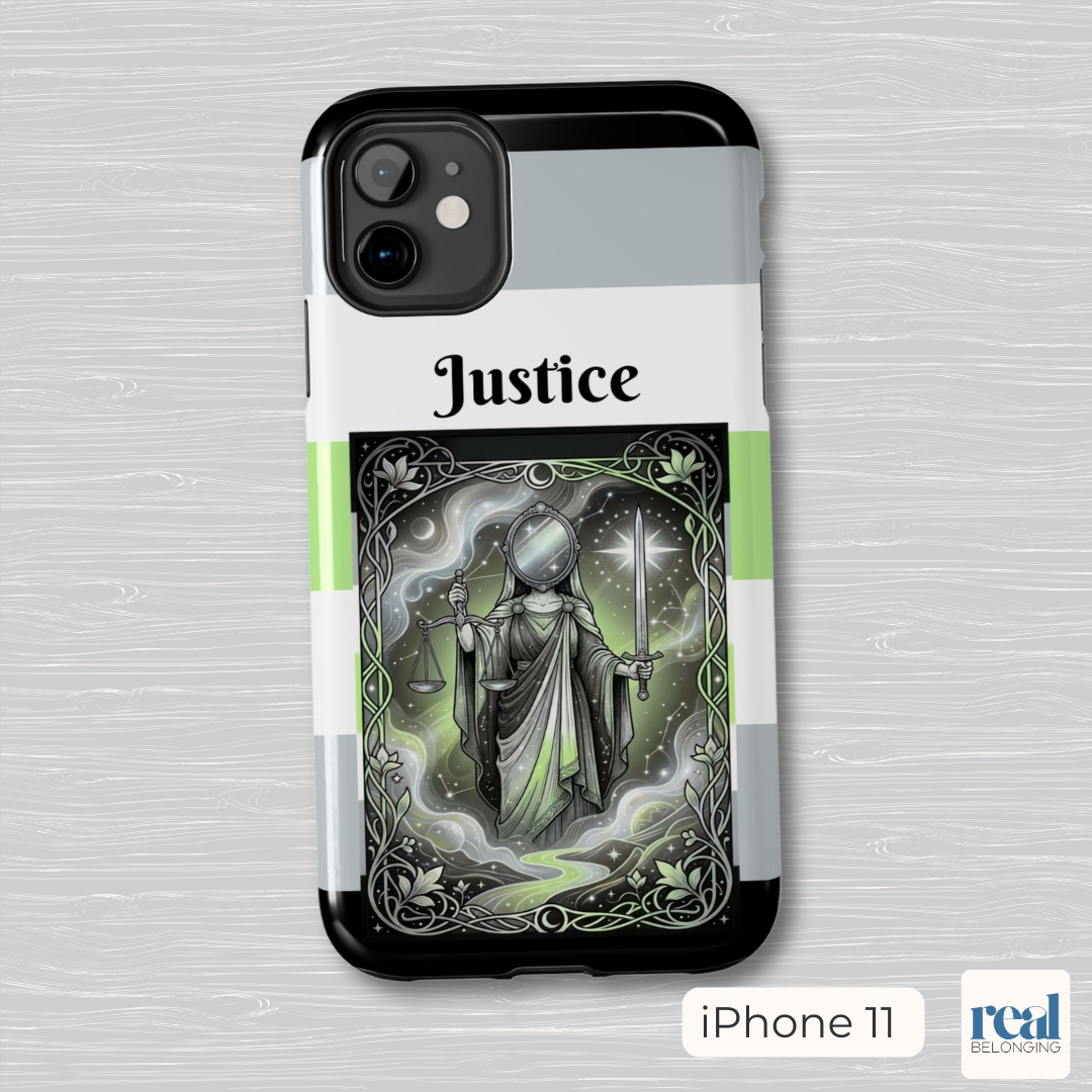 Justice Agender Tarot Phone Case | LGBTQ+ Pride Major Arcana