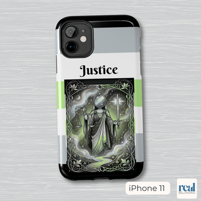 Justice Agender Tarot Phone Case | LGBTQ+ Pride Major Arcana