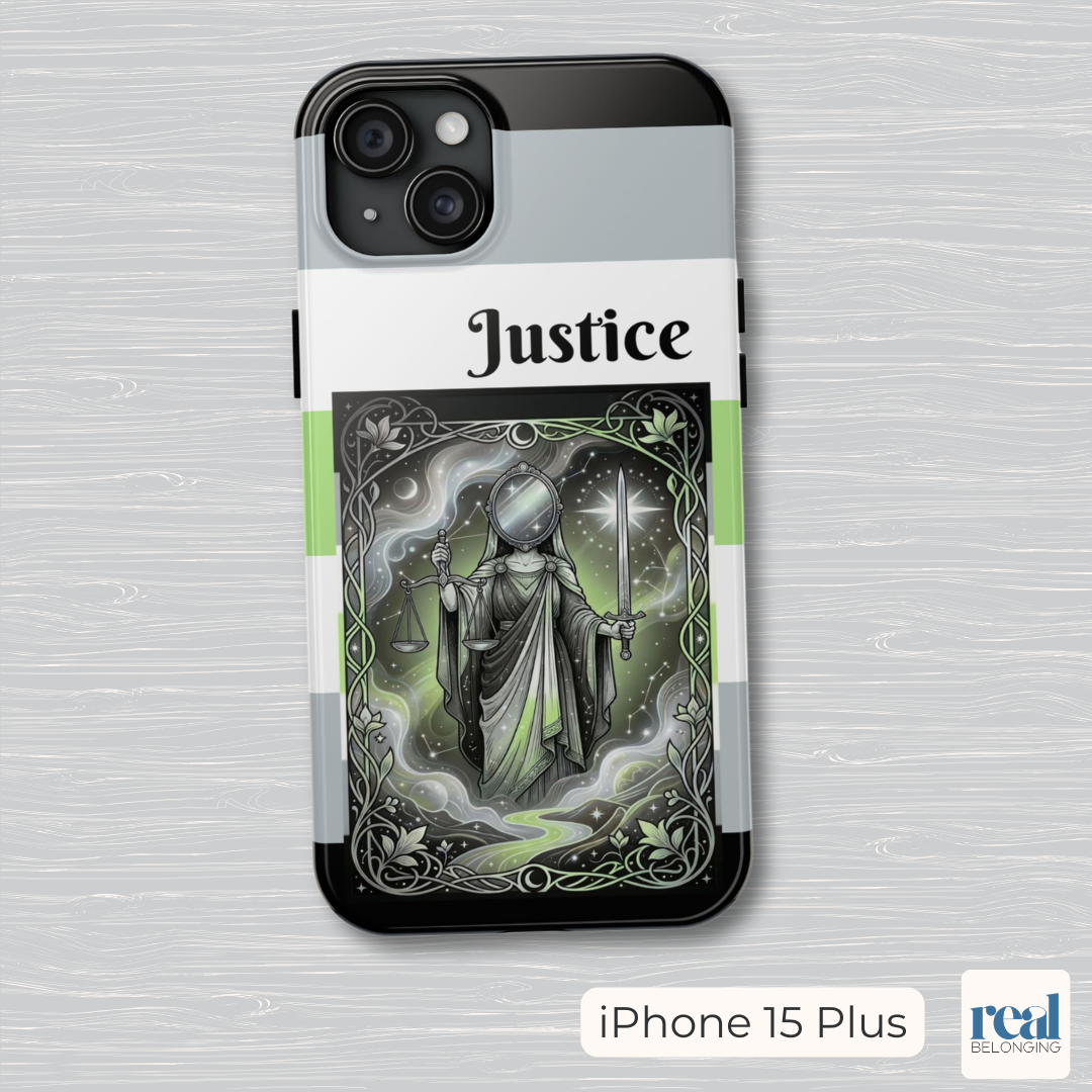 Justice Agender Tarot Phone Case | LGBTQ+ Pride Major Arcana