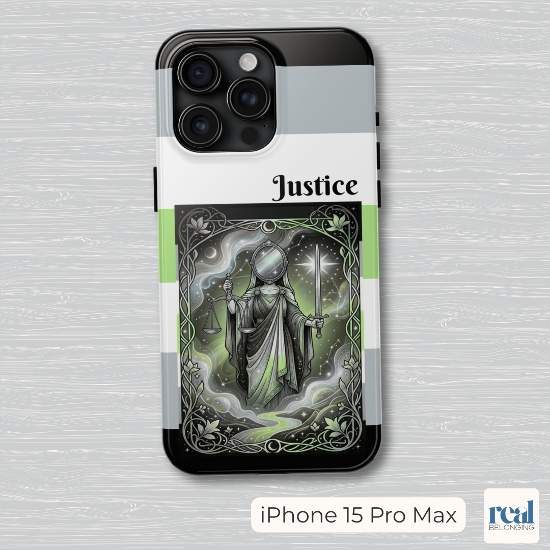 Justice Agender Tarot Phone Case | LGBTQ+ Pride Major Arcana