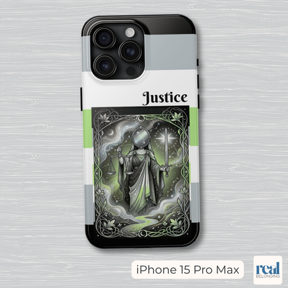 Justice Agender Tarot Phone Case | LGBTQ+ Pride Major Arcana