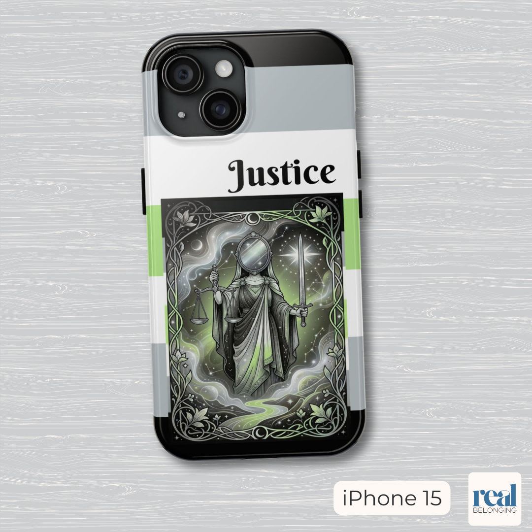 Justice Agender Tarot Phone Case | LGBTQ+ Pride Major Arcana