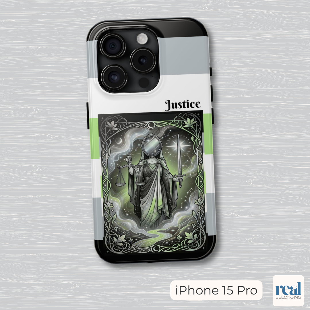 Justice Agender Tarot Phone Case | LGBTQ+ Pride Major Arcana
