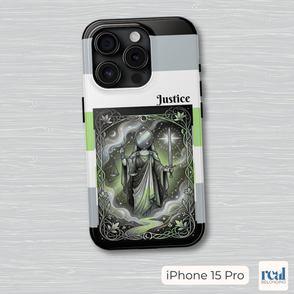 Justice Agender Tarot Phone Case | LGBTQ+ Pride Major Arcana