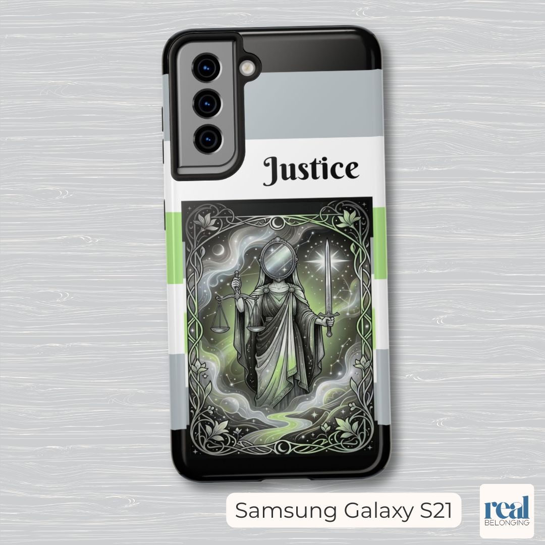 Justice Agender Tarot Phone Case | LGBTQ+ Pride Major Arcana