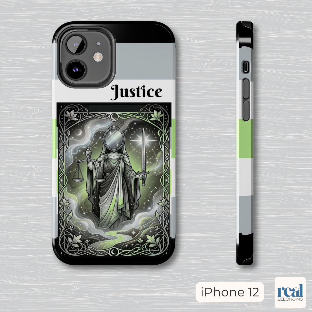Justice Agender Tarot Phone Case | LGBTQ+ Pride Major Arcana