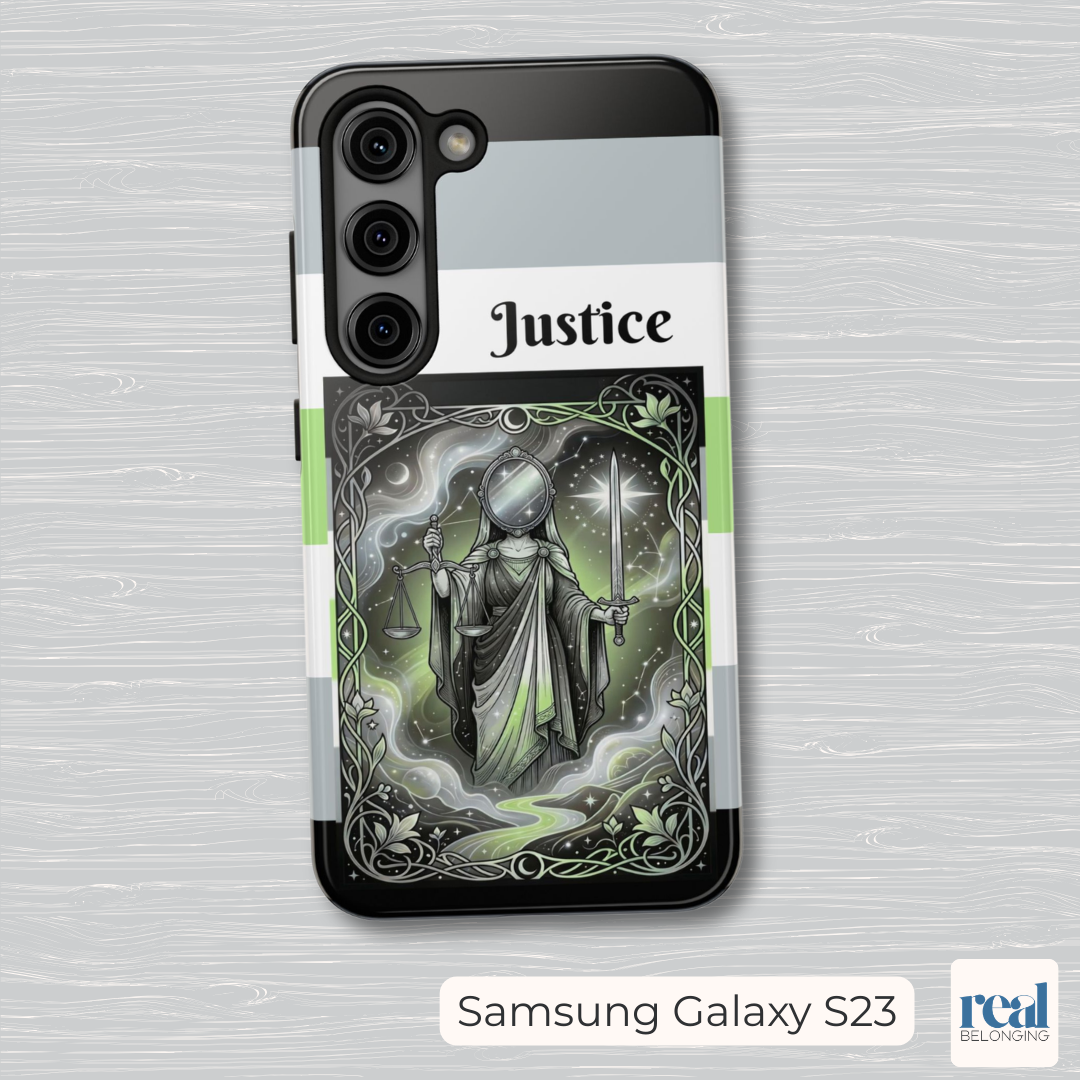 Justice Agender Tarot Phone Case | LGBTQ+ Pride Major Arcana
