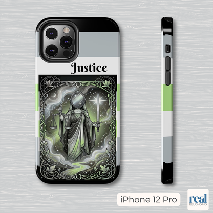 Justice Agender Tarot Phone Case | LGBTQ+ Pride Major Arcana