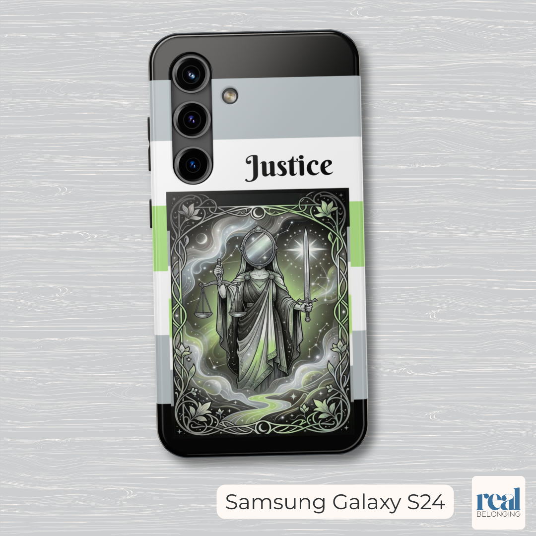 Justice Agender Tarot Phone Case | LGBTQ+ Pride Major Arcana