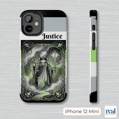 Justice Agender Tarot Phone Case | LGBTQ+ Pride Major Arcana