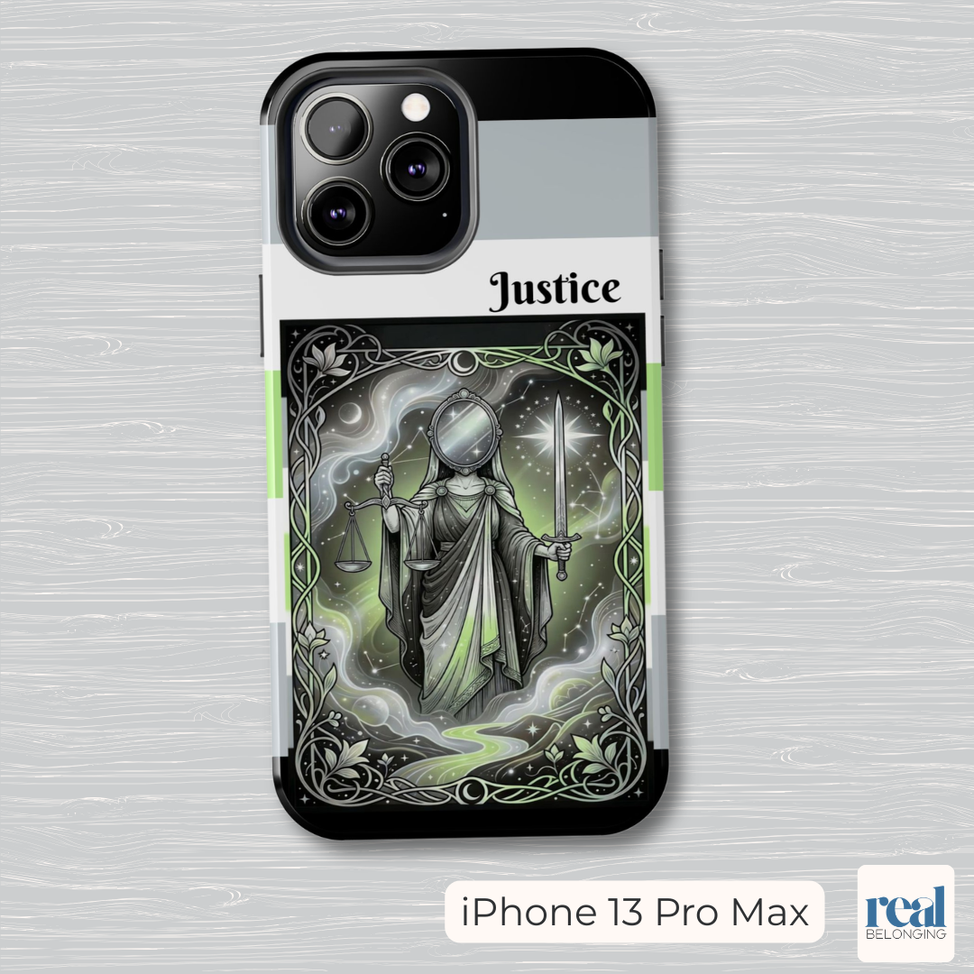 Justice Agender Tarot Phone Case | LGBTQ+ Pride Major Arcana